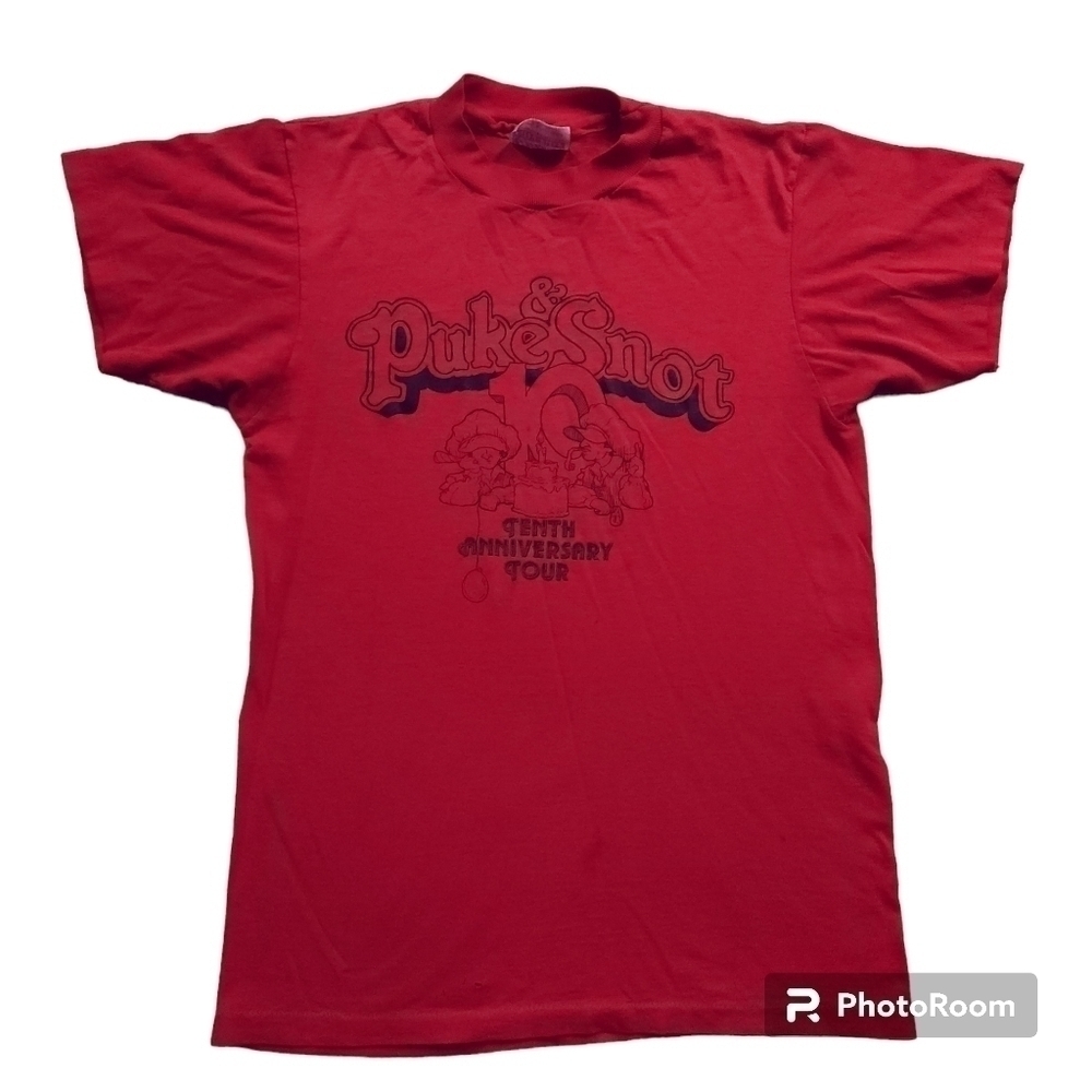 Vintage 80s 90s Single Stitch Puke & Snot 10th Anniversary Tour Graphic Tshirt S